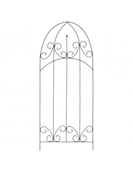 Supporti da Giardino per Piante 3 pz Neri 40x100 cm in Ferro