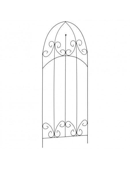 Supporti da Giardino per Piante 3 pz Neri 40x100 cm in Ferro