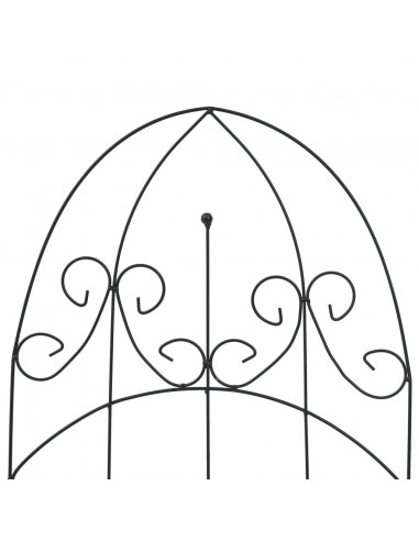 Supporti da Giardino per Piante 3 pz Neri 40x100 cm in Ferro