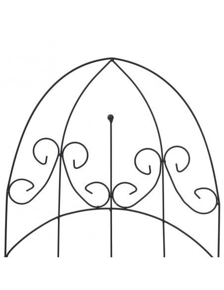 Supporti da Giardino per Piante 3 pz Neri 40x100 cm in Ferro