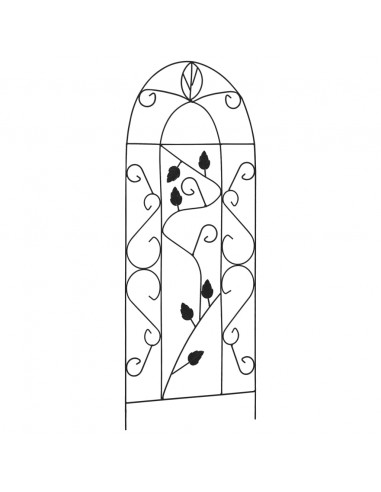 Supporti da Giardino per Piante 3 pz Neri 40x100 cm in Ferro