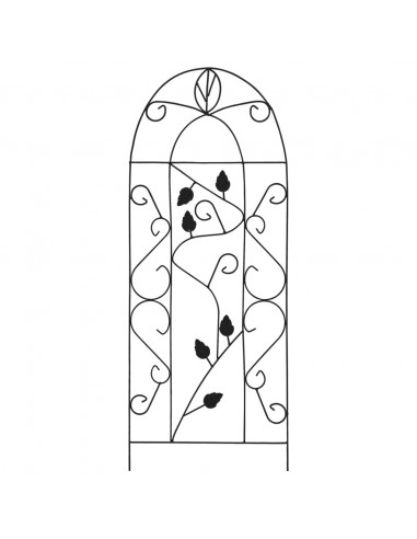 Supporti da Giardino per Piante 3 pz Neri 40x100 cm in Ferro