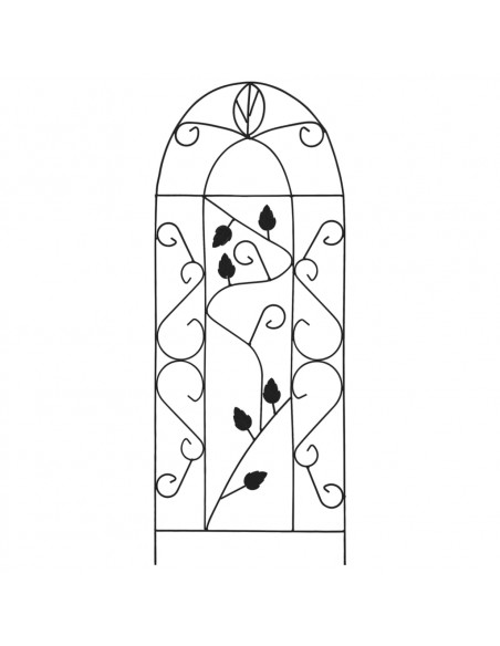 Supporti da Giardino per Piante 3 pz Neri 40x100 cm in Ferro