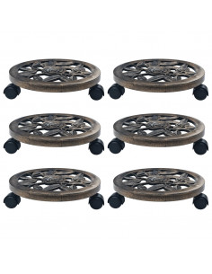 Carrelli Portavasi 6 pz Bronzo 30 cm in Plastica 2