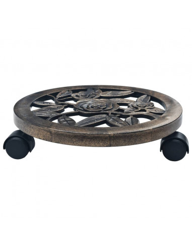 Carrelli Portavasi 6 pz Bronzo 30 cm in Plastica