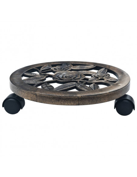 Carrelli Portavasi 6 pz Bronzo 30 cm in Plastica