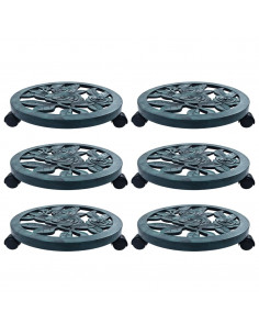 Carrelli Portavasi 6 pz Verdi 38 cm in Plastica 2