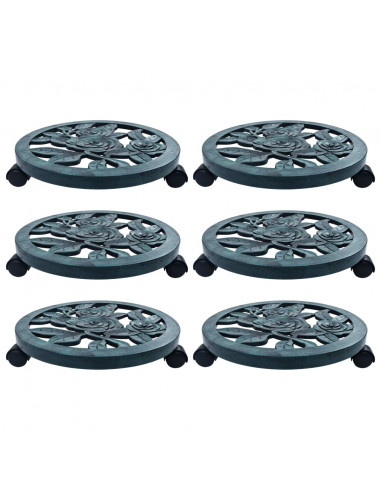 Carrelli Portavasi 6 pz Verdi 38 cm in Plastica