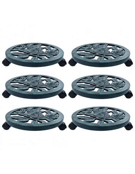 Carrelli Portavasi 6 pz Verdi 38 cm in Plastica