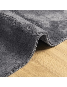 Tappeto Pelo Corto HUARTE Morbido Lavabile Antracite 120x120 cm