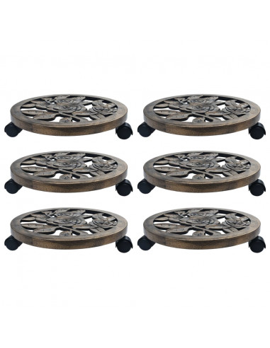 Carrelli Portavasi 6 pz Bronzo 38 cm in Plastica