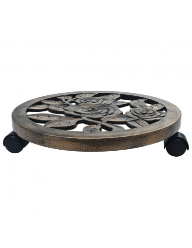 Carrelli Portavasi 6 pz Bronzo 38 cm in Plastica
