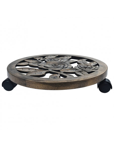 Carrelli Portavasi 6 pz Bronzo 38 cm in Plastica