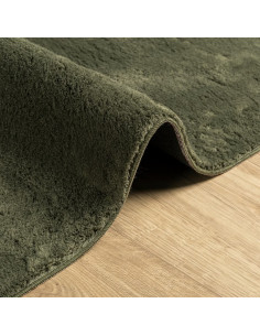Tappeto Pelo Corto HUARTE Morbido Lavabile Verde Bosco 60x110cm