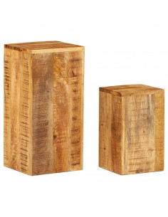 Supporti per Piante 2 pz in Legno Massello di Mango 2