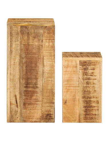 Supporti per Piante 2 pz in Legno Massello di Mango