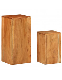 Supporti per Piante 2 pz in Legno Massello di Acacia 2