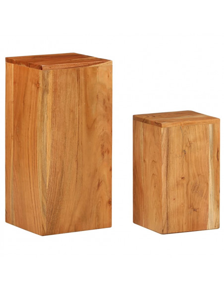 Supporti per Piante 2 pz in Legno Massello di Acacia