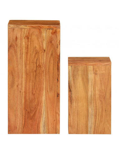 Supporti per Piante 2 pz in Legno Massello di Acacia
