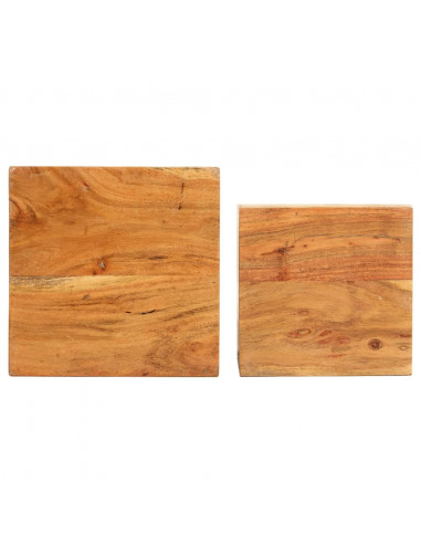 Supporti per Piante 2 pz in Legno Massello di Acacia