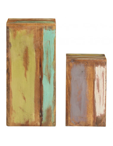 Supporti per Piante 2 pz in Legno Massello di Recupero