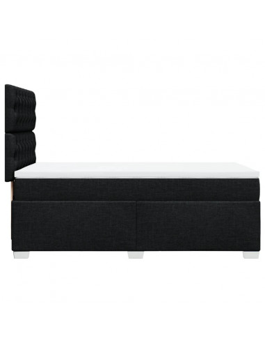 Giroletto a Molle con Materasso Nero 90x200 cm in Tessuto