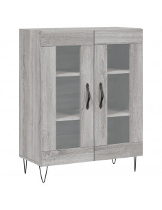 Credenza Grigio Sonoma 69,5x34x180 cm in Legno Multistrato 2