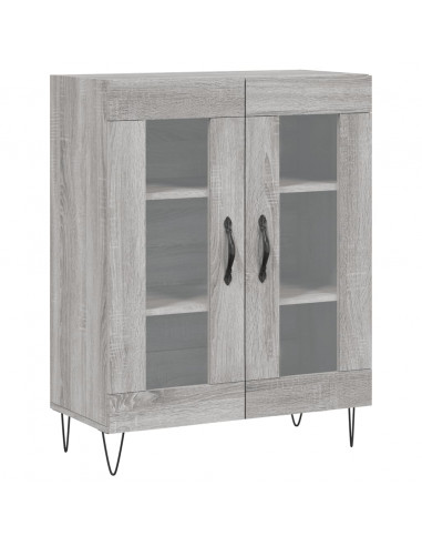 Credenza Grigio Sonoma 69,5x34x180 cm in Legno Multistrato