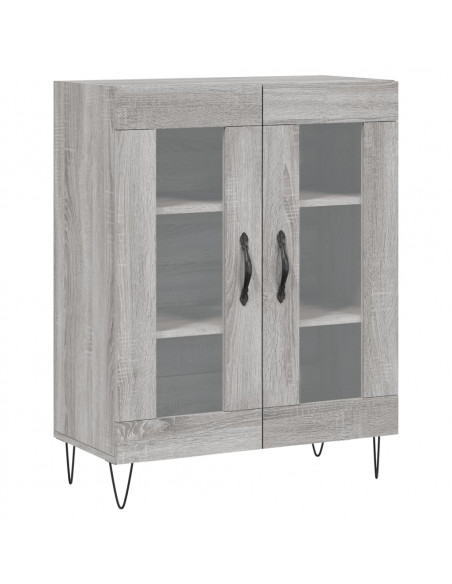 Credenza Grigio Sonoma 69,5x34x180 cm in Legno Multistrato