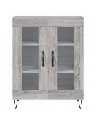 Credenza Grigio Sonoma 69,5x34x180 cm in Legno Multistrato