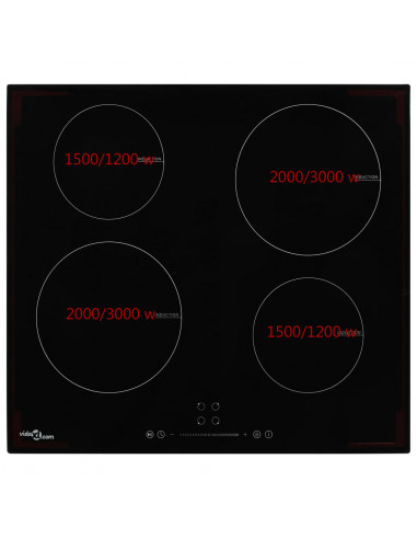 Piano Cottura a Induzione 4 Zone e Controlli Touch Vetro 7000 W