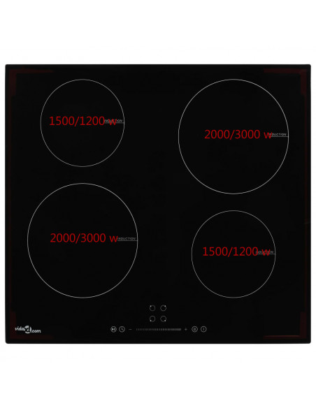 Piano Cottura a Induzione 4 Zone e Controlli Touch Vetro 7000 W