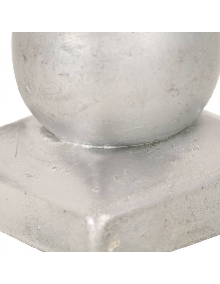 Tappi per Pali 6 pz Estremità a Globo Metallo Zincato 71x71 mm