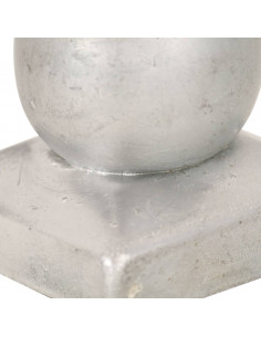 Tappi per Pali 6 pz Estremità a Globo Metallo Zincato 91x91 mm