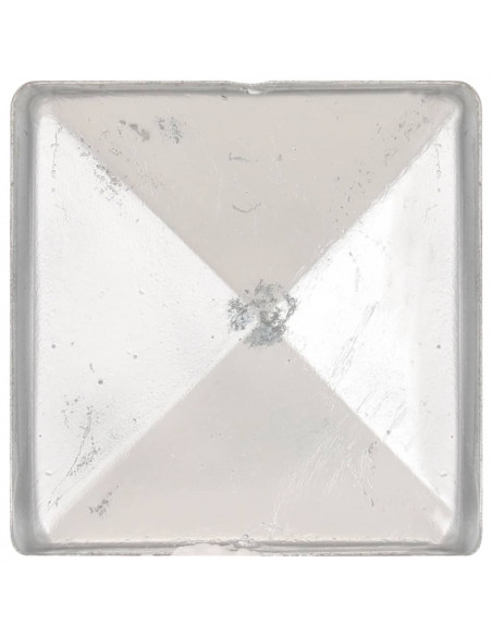 Tappi per Pali a Piramide 6 pz in Metallo Zincato 71x71 mm