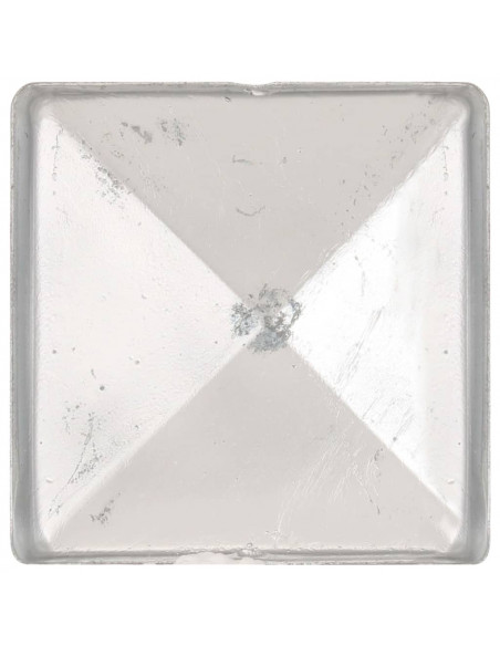 Tappi per Pali a Piramide 6 pz in Metallo Zincato 91x91 mm