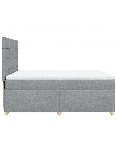 Giroletto a Molle con Materasso Grigio Chiaro 140x200cm Tessuto