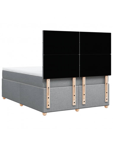 Giroletto a Molle con Materasso Grigio Chiaro 140x200cm Tessuto