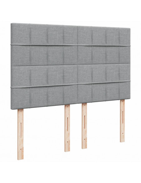 Giroletto a Molle con Materasso Grigio Chiaro 140x200cm Tessuto