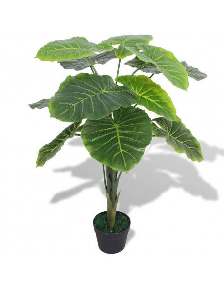 Taro Pianta Artificiale con Vaso 85 cm Verde