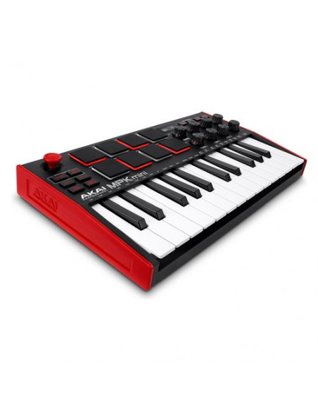 Tastiera controller disc jockey Akai MPK Mini Mk3 Black e Red