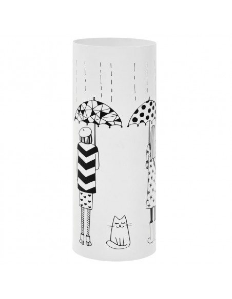 Porta Ombrelli con Disegni di Ragazze in Acciaio Bianco