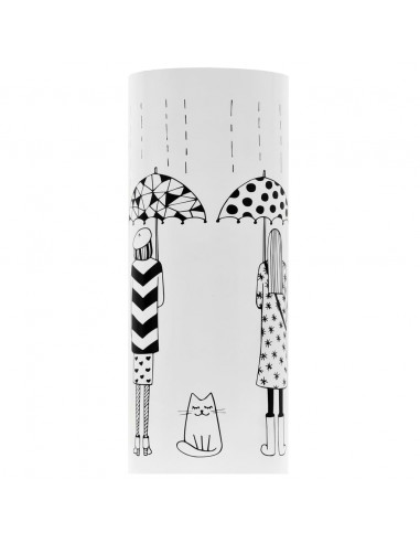 Porta Ombrelli con Disegni di Ragazze in Acciaio Bianco