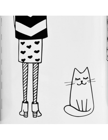 Porta Ombrelli con Disegni di Ragazze in Acciaio Bianco