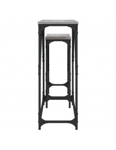 Tavoli Consolle Impilabili 2pz Grigio Sonoma Legno Multistrato