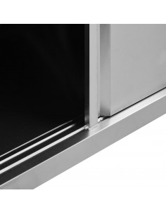 Tavoli da Lavoro Ante Scorrevoli 2 pz 200x50x(95-97) cm Acciaio