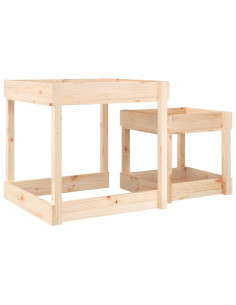 Tavoli Sabbiere 2 pz in Legno Massello di Pino