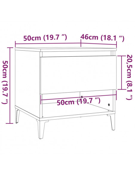 Tavolini 2 pz Bianchi 50x46x50 cm in Legno Multistrato