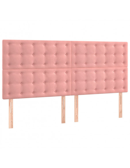 Giroletto con Testiera Rosa 180x200 cm in Velluto
