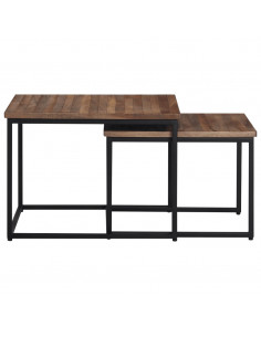 Tavolini a Incastro 2 pz in Legno Massello di Teak